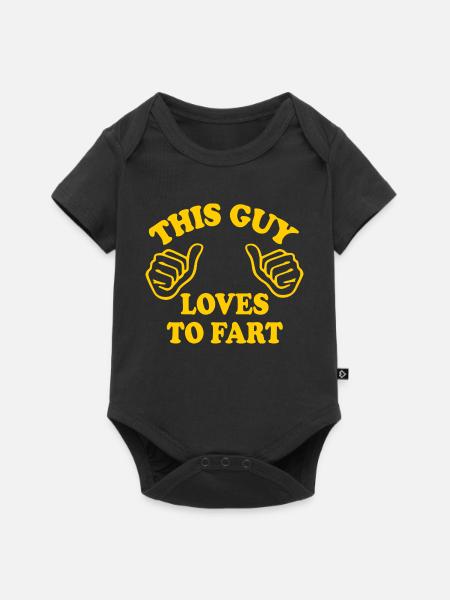This guy loves to fahrt - Baby Premium Kurzarmbody - Schwarz