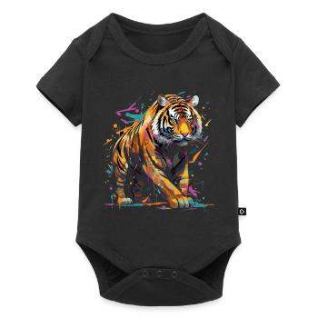 Tigre en colère. Fureur à la graffiti. - Body à manches courtes Premium Bébé - noir - Devant