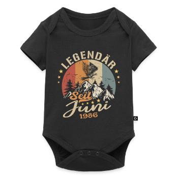 Legendär seit Juni 1986 - Geburtstag 1986 - Baby Premium Kurzarmbody - Schwarz - Vorne