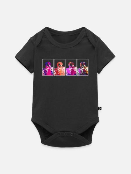 Flamingos - Baby Premium Kurzarmbody - Schwarz