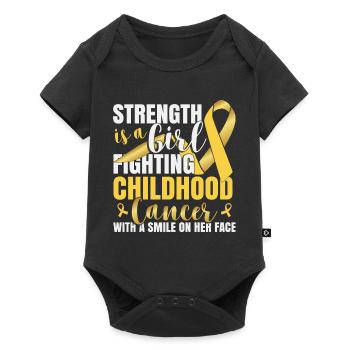 La force est une fille qui lutte contre le cancer infantile - Body à manches courtes Premium Bébé - noir - Devant