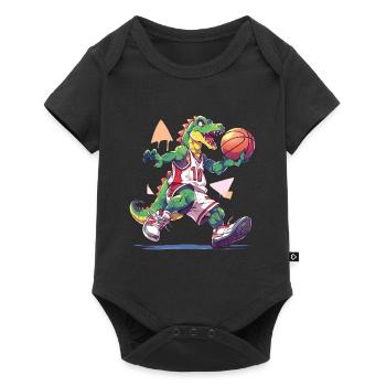 Basketball Dinosaure T-Rex Player Sports Cartoon - Body à manches courtes Premium Bébé - noir - Devant