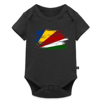 Drapeau des Seychelles utilisé - Body à manches courtes Premium Bébé - noir - Devant