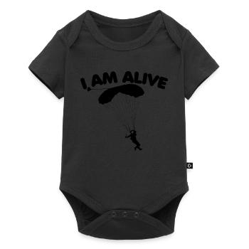 Skydiving Parachuting Skydive Skydiver - Baby Premium Kurzarmbody - Schwarz - Vorne