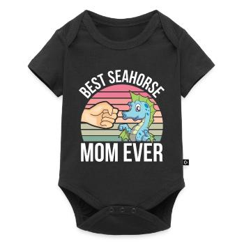 Seepferdchen | Meer Seepferd Tiere Fische Geschenk - Baby Premium Kurzarmbody - Schwarz - Vorne
