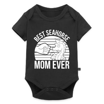 Seepferdchen | Meer Seepferd Tiere Fische Geschenk - Baby Premium Kurzarmbody - Schwarz - Vorne