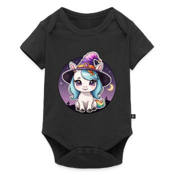 Halloween - Chapeau magique mignon Licorne fille - Body à manches courtes Premium Bébé - noir - Devant