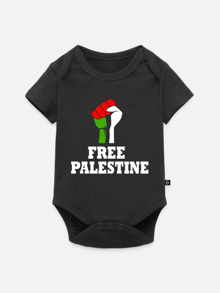 Free palestine - Baby Premium kortärmad bodysuit - svart
