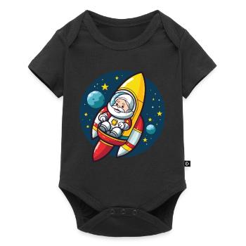 Père Noël Fusée Père Noël Noël - Body à manches courtes Premium Bébé - noir - Devant