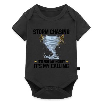 Geschenkidee für Sturmjäger | Sturmbegleiter Blitz - Baby Premium Kurzarmbody - Schwarz - Vorne