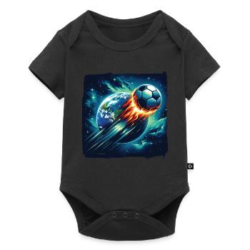 Fireball soccer shoots through space - Baby Premium short-sleeve bodysuit - black - Front