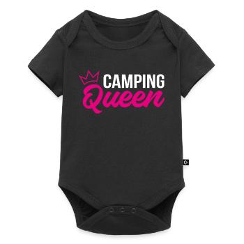 Camping Queen - Body à manches courtes Premium Bébé - noir - Devant