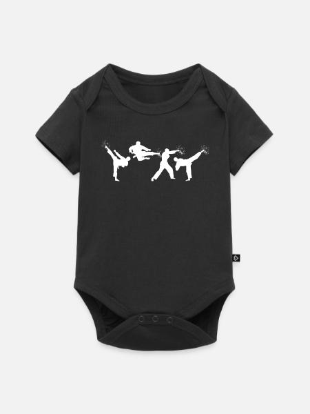 Lustiger Karateka - Baby Premium Kurzarmbody - Schwarz