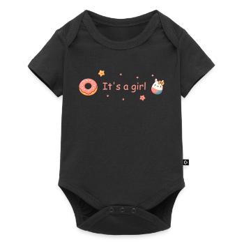 It's a Girl Baby Shower Donut Bunny Cute - Baby Premium short-sleeve bodysuit - black - Front
