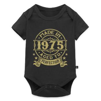 Vintage 1975 Anniversaire 1975 Cadeau 1975 Rétro - Body à manches courtes Premium Bébé - noir - Devant
