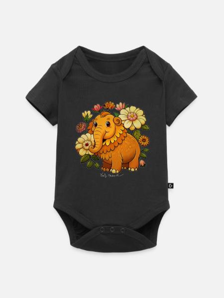 Wollmammut - Baby Premium Kurzarmbody - Schwarz