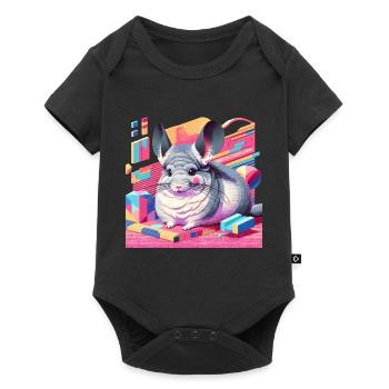 Chinchilla Neon Retro - Baby Premium short-sleeve bodysuit - black - Front
