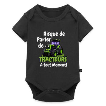 Risque de parler de tracteurs a tout Moment - Body à manches courtes Premium Bébé - noir - Devant