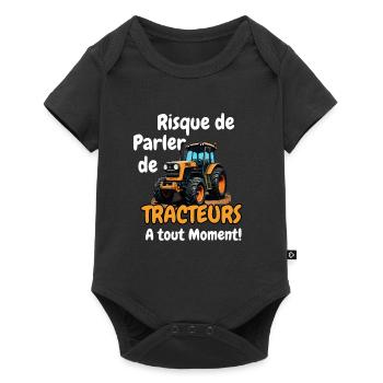 Risque de parler de tracteurs a tout Moment - Body à manches courtes Premium Bébé - noir - Devant