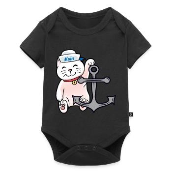 Sailors Cat Cats Sailor Anchor Maritime - Body à manches courtes Premium Bébé - noir - Devant
