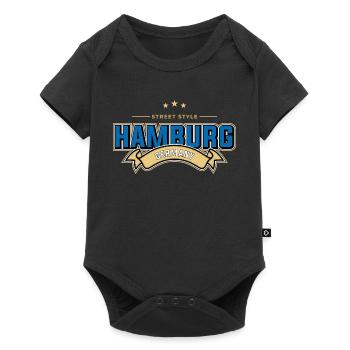 Hamburg - Baby Premium Kurzarmbody - Schwarz - Vorne
