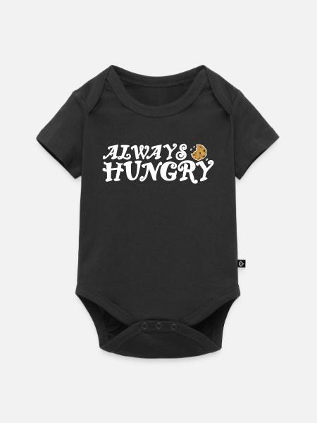 Always hungry helles Design - Baby Premium Kurzarmbody - Schwarz
