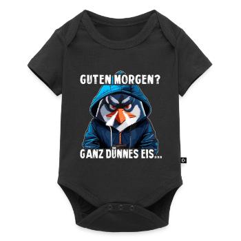 Guten Morgen Ganz dünnes Eis - Baby Premium Kurzarmbody - Schwarz - Vorne