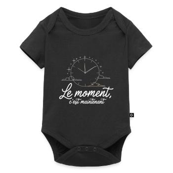Le Moment c'est maintenant horloge - Body à manches courtes Premium Bébé - noir - Devant
