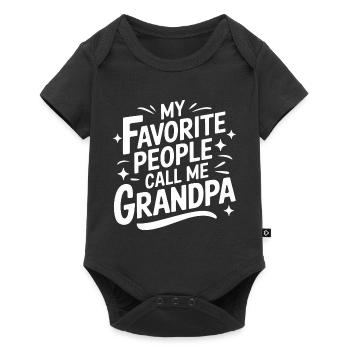 Papy Grand-père Famille Fête des pères - Body à manches courtes Premium Bébé - noir - Devant