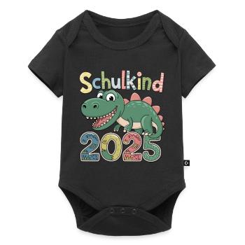 School Child 2025 First Year Dinosaur Dino - Baby Premium short-sleeve bodysuit - black - Front