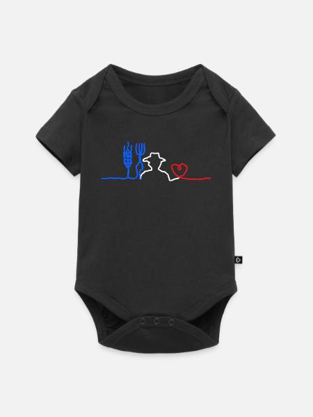 Das Herz des 🇫🇷 Bauern - Baby Premium Kurzarmbody - Schwarz