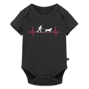 Dog & Ski Heartbeat: Winter Adventure Skijoring - Baby Premium short-sleeve bodysuit - black - Front