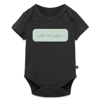 real is rare – minimalist typography - Baby Premium short-sleeve bodysuit - black - Front