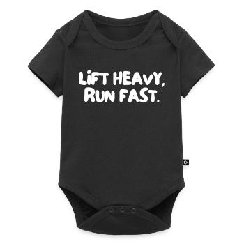 lift heavy, run fast. - Baby Premium short-sleeve bodysuit - black - Front