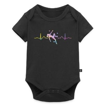Boulderer heartbeat Bouldering Bouldering - Baby Premium short-sleeve bodysuit - black - Front