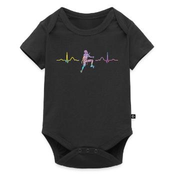 Boulderer heartbeat Bouldering Bouldering - Baby Premium short-sleeve bodysuit - black - Front