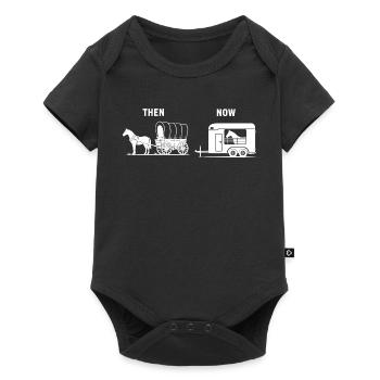 Funny Horse Carriage Meme Riding Farm - Baby Premium short-sleeve bodysuit - black - Front
