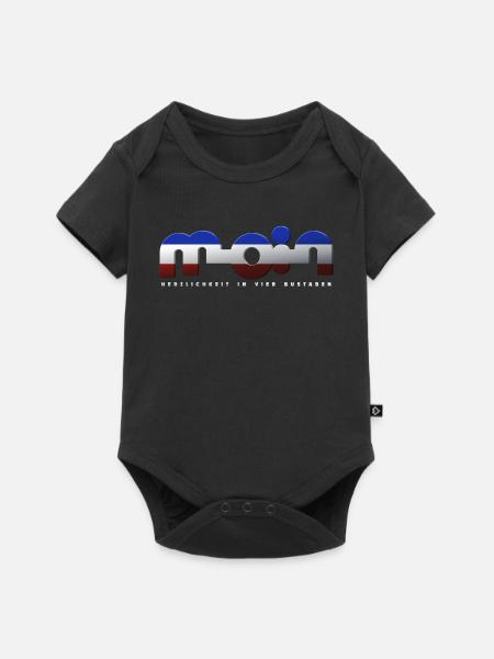 Moin - Baby Premium Kurzarmbody - Schwarz