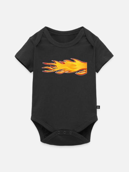 Flamme brennt Schweif Auspuff - Baby Premium Kurzarmbody - Schwarz