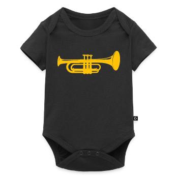 Trompete - Baby Premium Kurzarmbody - Schwarz - Vorne