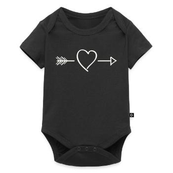 Art en ligne de flèche en forme de cœur - Body à manches courtes Premium Bébé - noir - Devant