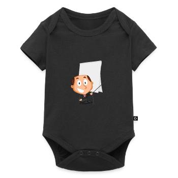 Lecturer uses flipchart, gift idea - Baby Premium short-sleeve bodysuit - black - Front