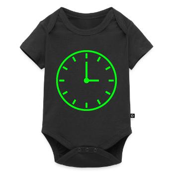 horloge montre clock time hourglass sanduhr60 - Body à manches courtes Premium Bébé - noir - Devant