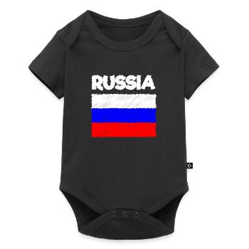RUSSIE russe flag - Hoodie - Body à manches courtes Premium Bébé - noir - Devant