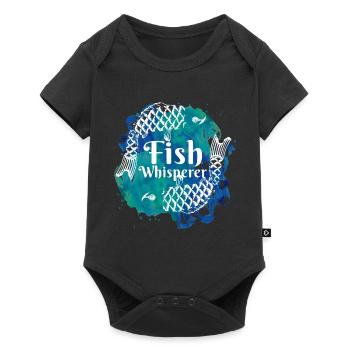 Fish fishing fisherman fishing nature animal gift - Baby Premium short-sleeve bodysuit - black - Front