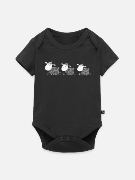 Trois moutons sont les meilleurs amis - moutons - agneau - Body à manches courtes Premium Bébé - noir