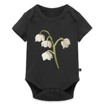 lily of the valley - Baby Premium short-sleeve bodysuit - black - Front