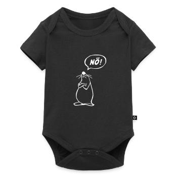 NÖ Maus - Baby Premium Kurzarmbody - Schwarz - Vorne