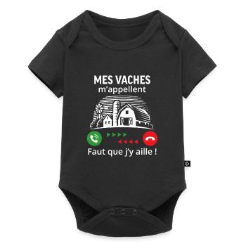 mes vaches m'appellent ...faut que j'y aille ! - Body à manches courtes Premium Bébé - noir - Devant
