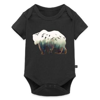 Ours nature - Body à manches courtes Premium Bébé - noir - Devant